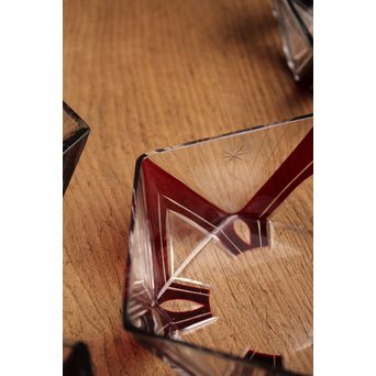 アールデコ五角形赤切子向付　5客1組　S1884 
