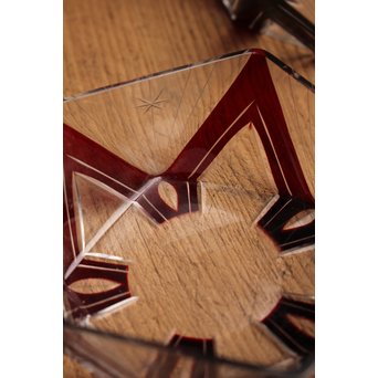 アールデコ五角形赤切子向付　5客1組　S1884 