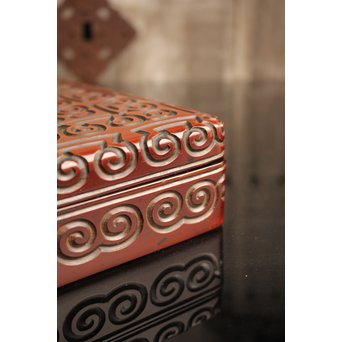 屈輪文彫漆硯箱　S1899 