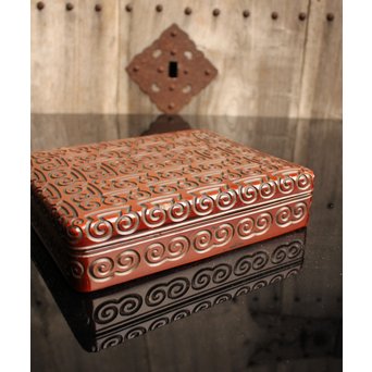 屈輪文彫漆硯箱　S1899 