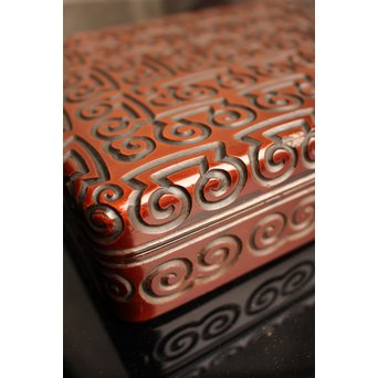 屈輪文彫漆硯箱　S1899 