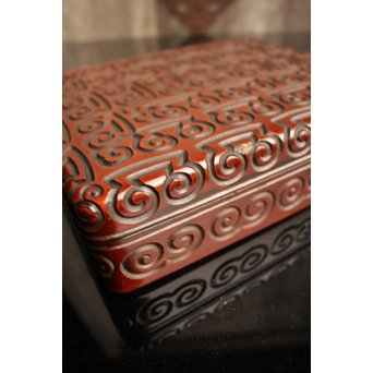 屈輪文彫漆硯箱　S1899 