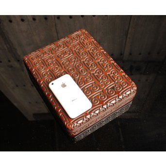 屈輪文彫漆硯箱　S1899 