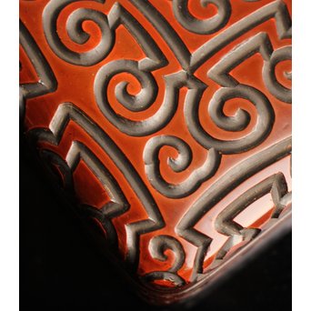 屈輪文彫漆硯箱　S1899 