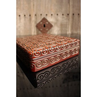 屈輪文彫漆硯箱　S1899 