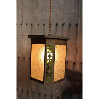 水玉と緑色ガラスの照明　A1310 