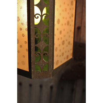 水玉と緑色ガラスの照明　A1310 