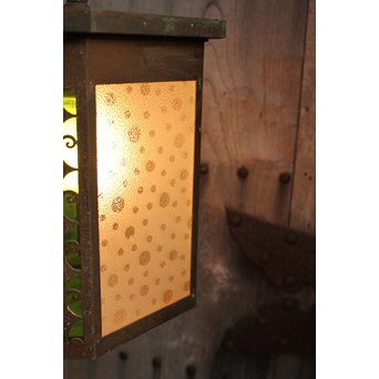 水玉と緑色ガラスの照明　A1310 