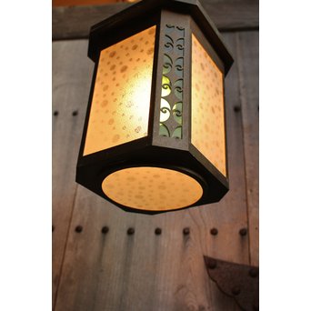 水玉と緑色ガラスの照明　A1310 