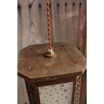 水玉と緑色ガラスの照明　A1310 