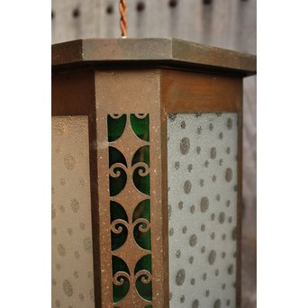 水玉と緑色ガラスの照明　A1310 