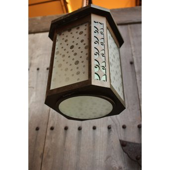 水玉と緑色ガラスの照明　A1310 