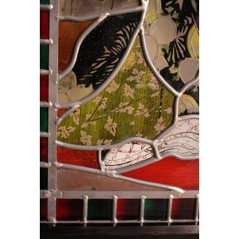 絵付けと腐食硝子の芸者ステンドガラス　GD767 