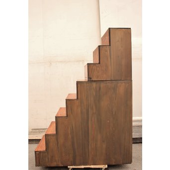 縦桟引戸の欅階段箪笥　M54 