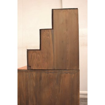 縦桟引戸の欅階段箪笥　M54 