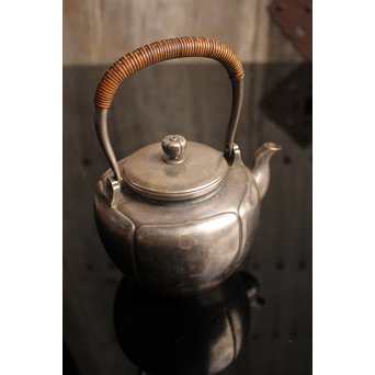 在銘阿古陀純銀瓶/湯沸/水注　K86 