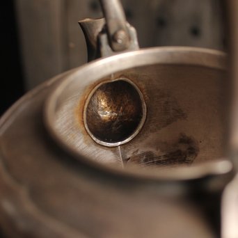 在銘阿古陀純銀瓶/湯沸/水注　K86 