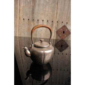 在銘阿古陀純銀瓶/湯沸/水注　K86 