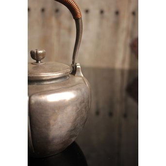 在銘阿古陀純銀瓶/湯沸/水注　K86 