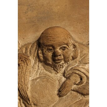 七福神 漆喰細工 鏝/こて絵 在銘　S1980 