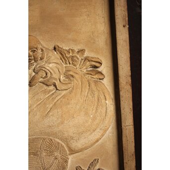 七福神 漆喰細工 鏝/こて絵 在銘　S1980 