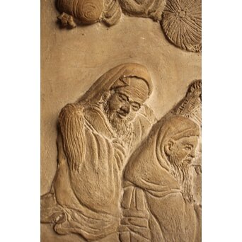 七福神 漆喰細工 鏝/こて絵 在銘　S1980 