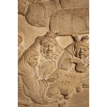 七福神 漆喰細工 鏝/こて絵 在銘　S1980 