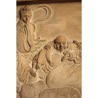 七福神 漆喰細工 鏝/こて絵 在銘　S1980 