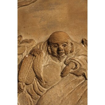 七福神 漆喰細工 鏝/こて絵 在銘　S1980 