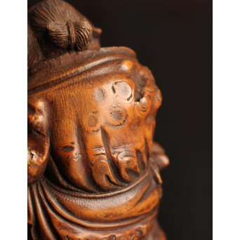 竹彫 和合千人 擺件/置物　S2031 