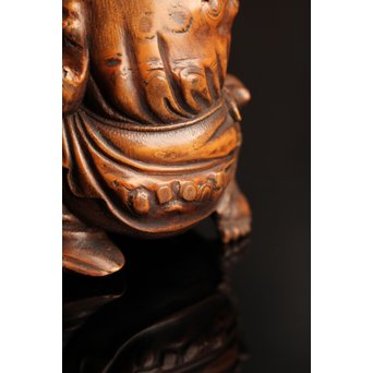 竹彫 和合千人 擺件/置物　S2031 