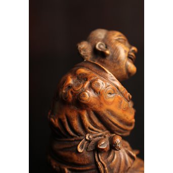 竹彫 和合千人 擺件/置物　S2031 