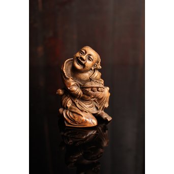 竹彫 和合千人 擺件/置物　S2031