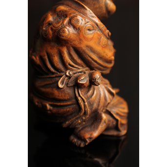 竹彫 和合千人 擺件/置物　S2031 