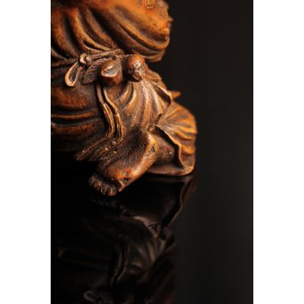 竹彫 和合千人 擺件/置物　S2031 