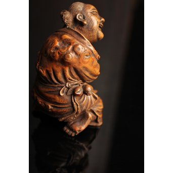 竹彫 和合千人 擺件/置物　S2031 