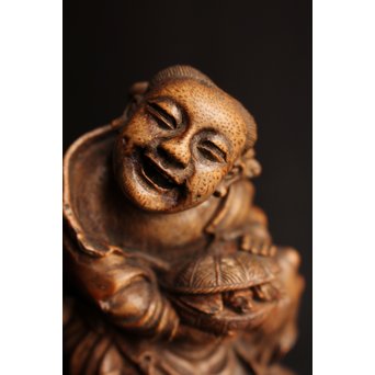 竹彫 和合千人 擺件/置物　S2031 