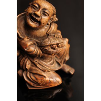 竹彫 和合千人 擺件/置物　S2031 