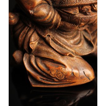 竹彫 和合千人 擺件/置物　S2031 