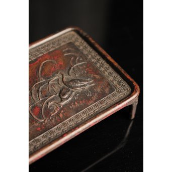 三浦研斎斑紫銅墨床　S2033 