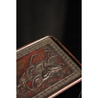 三浦研斎斑紫銅墨床　S2033 