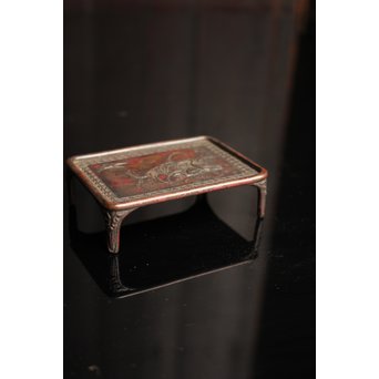 三浦研斎斑紫銅墨床　S2033 