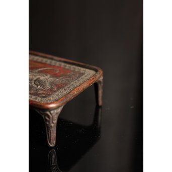 三浦研斎斑紫銅墨床　S2033 