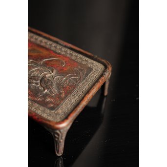 三浦研斎斑紫銅墨床　S2033 