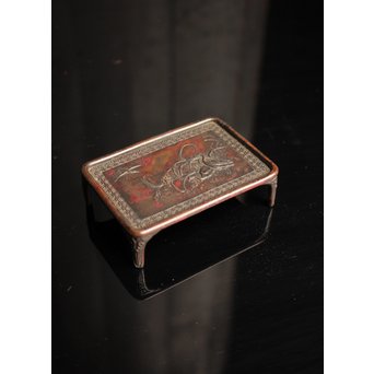 三浦研斎斑紫銅墨床　S2033