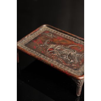 三浦研斎斑紫銅墨床　S2033 