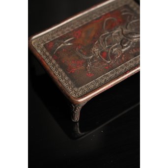 三浦研斎斑紫銅墨床　S2033 