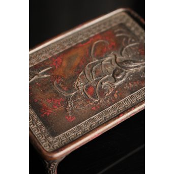 三浦研斎斑紫銅墨床　S2033 