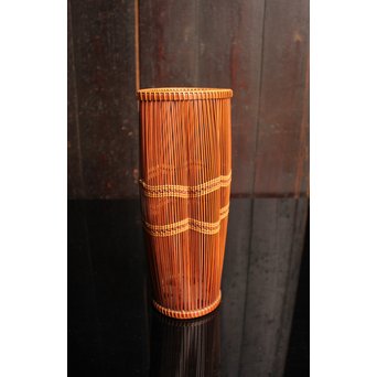 小菅吼月作竹編花籠　S2036