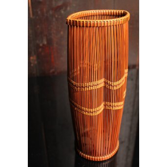 小菅吼月作竹編花籠　S2036 